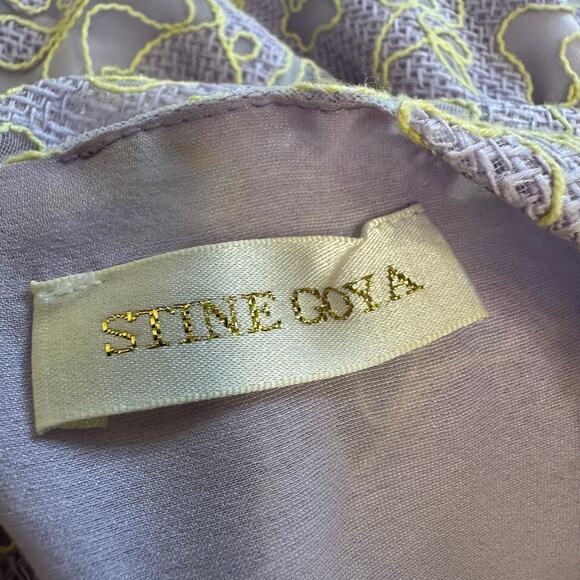 STINE GOYA Liw Embroidered Peplum Blouse - Size L - Lilac NWOT - Picture 8 of 11